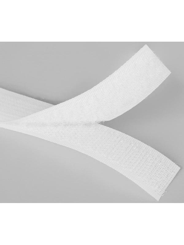 Липучка, 20 мм × 5 ± 1 м, цвет белый