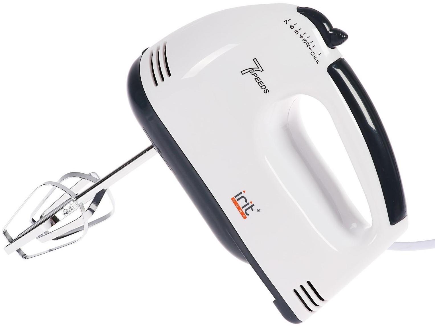 Миксер Irit IR-5434, стационарный, 150 Вт, 2 л, 7 скоростей, 2 насадки, белый