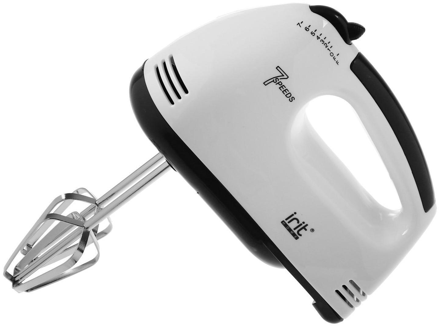 Миксер Irit IR-5434, стационарный, 150 Вт, 2 л, 7 скоростей, 2 насадки, белый