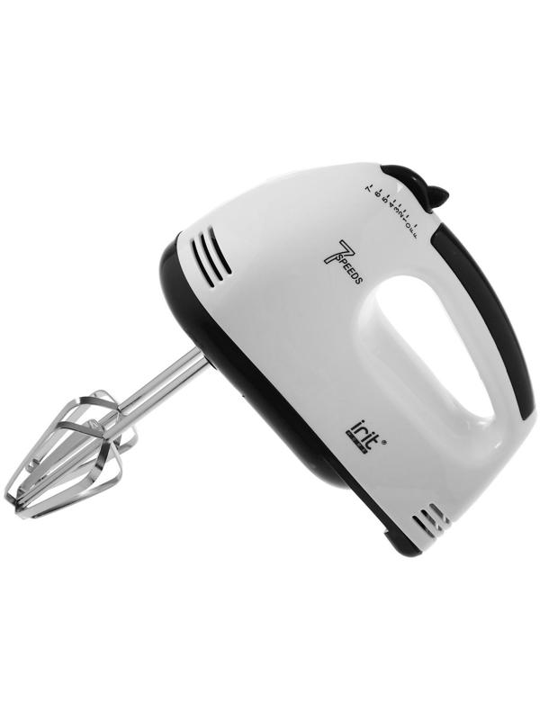 Миксер Irit IR-5434, стационарный, 150 Вт, 2 л, 7 скоростей, 2 насадки, белый