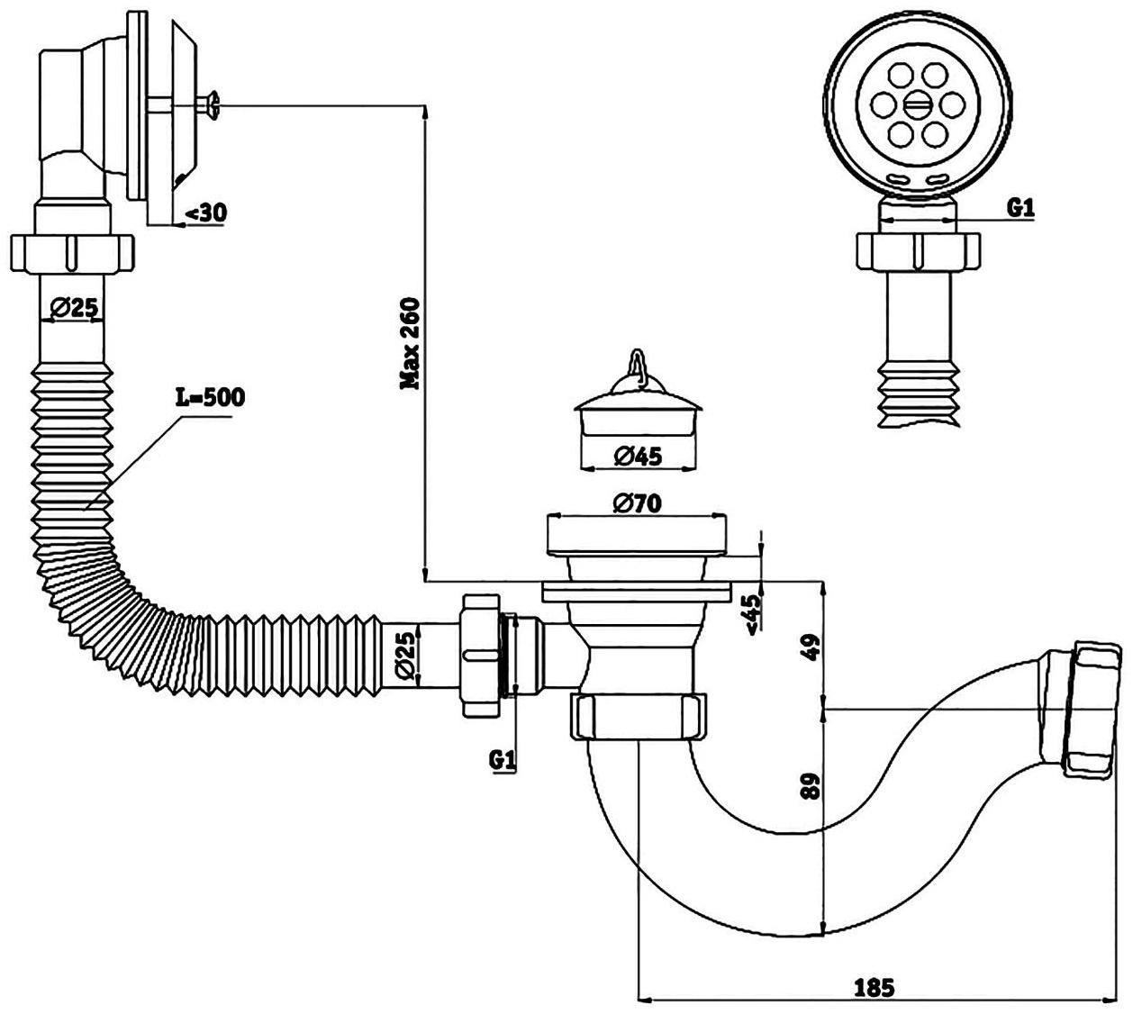Сифон для ванны 