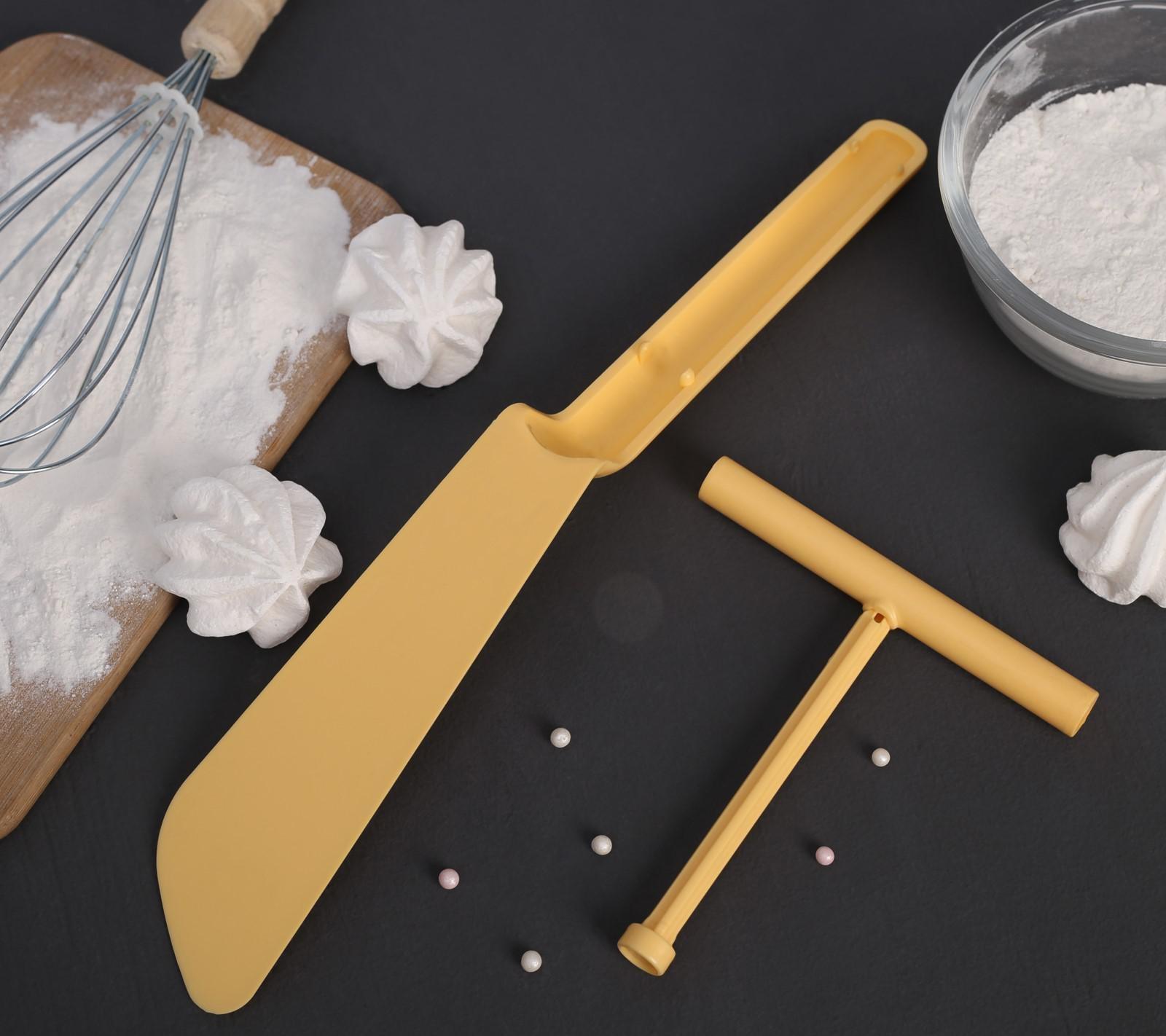 Набор кулинарный 2 предмета: лопатка для блинов 32 см, распределитель теста 13 см
