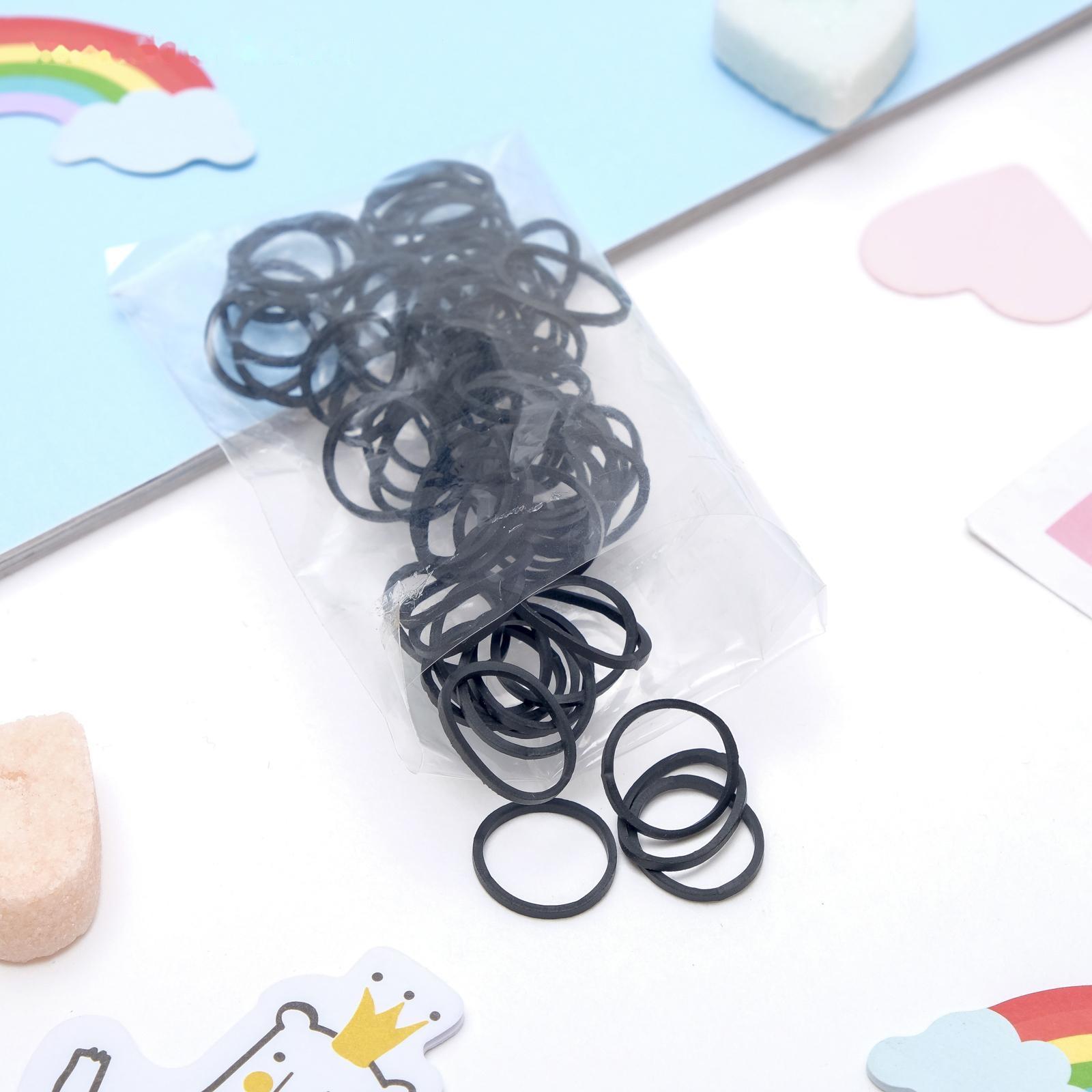 Резинки для афрокосичек (набор 80 шт) чёрный