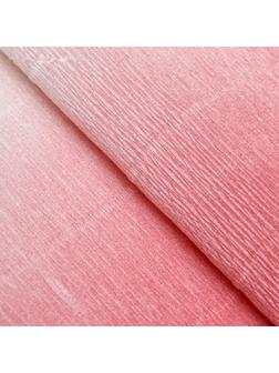 Бумага для поделок и упаковки, гофрированная, бело-розовая, 0,5 х 2,5 м