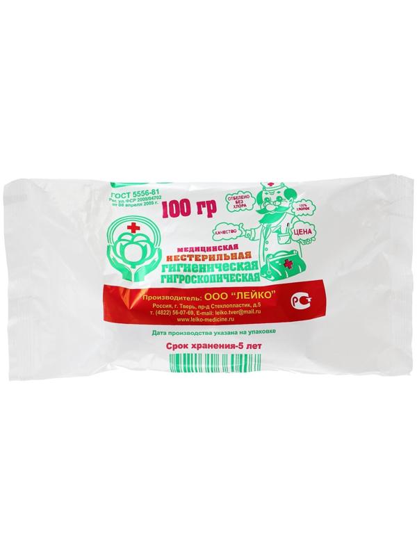 Вата хирургическая нестерильная ГОСТ 5556-81 100 г.