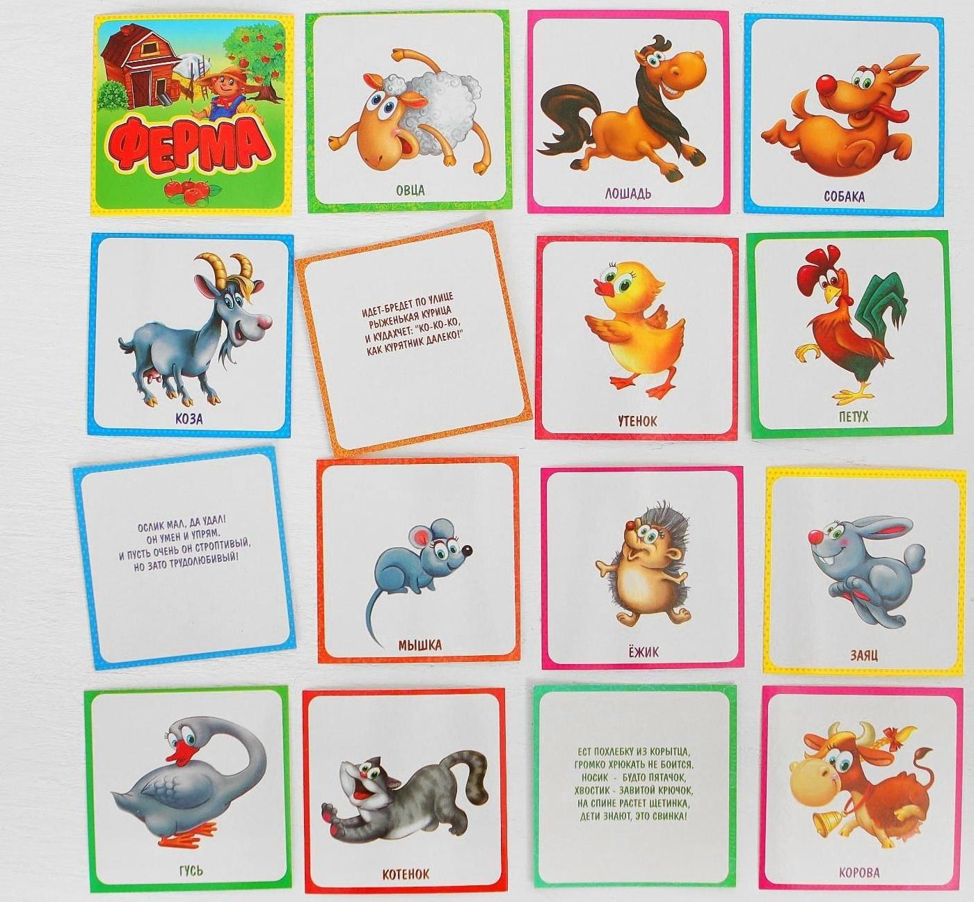 Конструктор магнитный «Ферма» в дер. коробке + набор игровых карточек, мел маркер