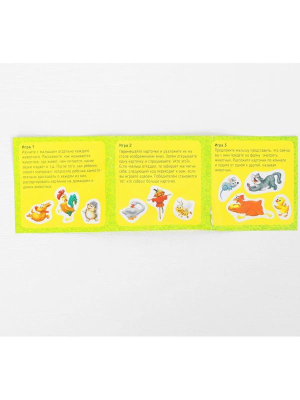 Конструктор магнитный «Ферма» в дер. коробке + набор игровых карточек, мел маркер