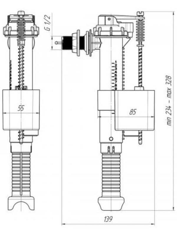 Заливной клапан для бачка 