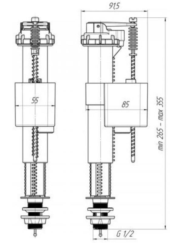 Заливной клапан для бачка 