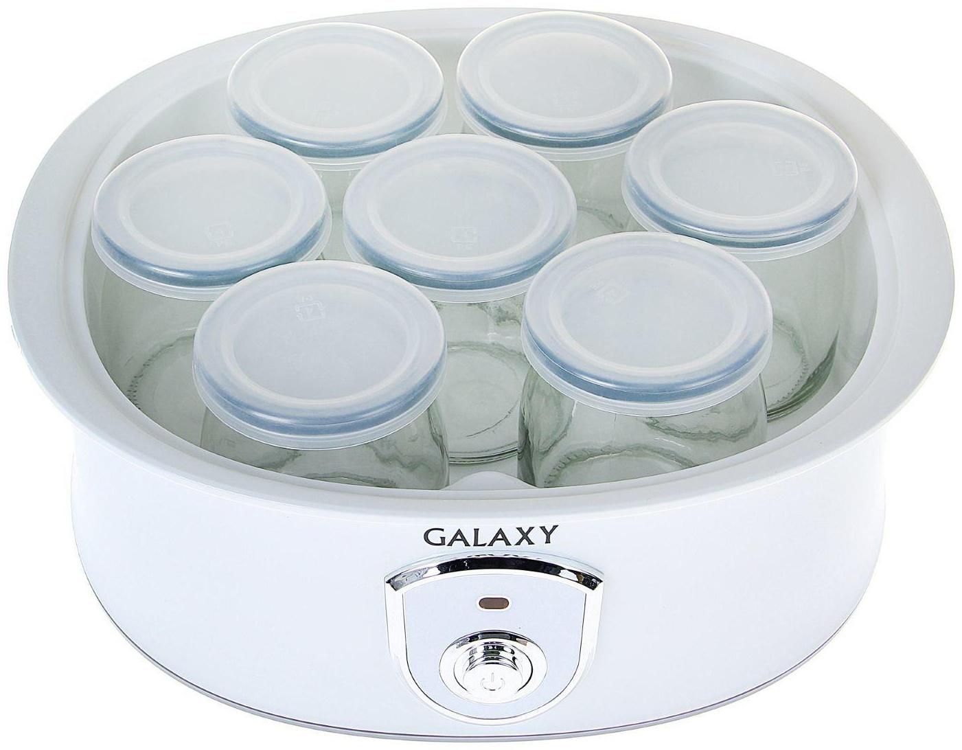 Йогуртница Galaxy GL 2690, 20 Вт, 200 мл, 7 ёмкостей, стекло, белая