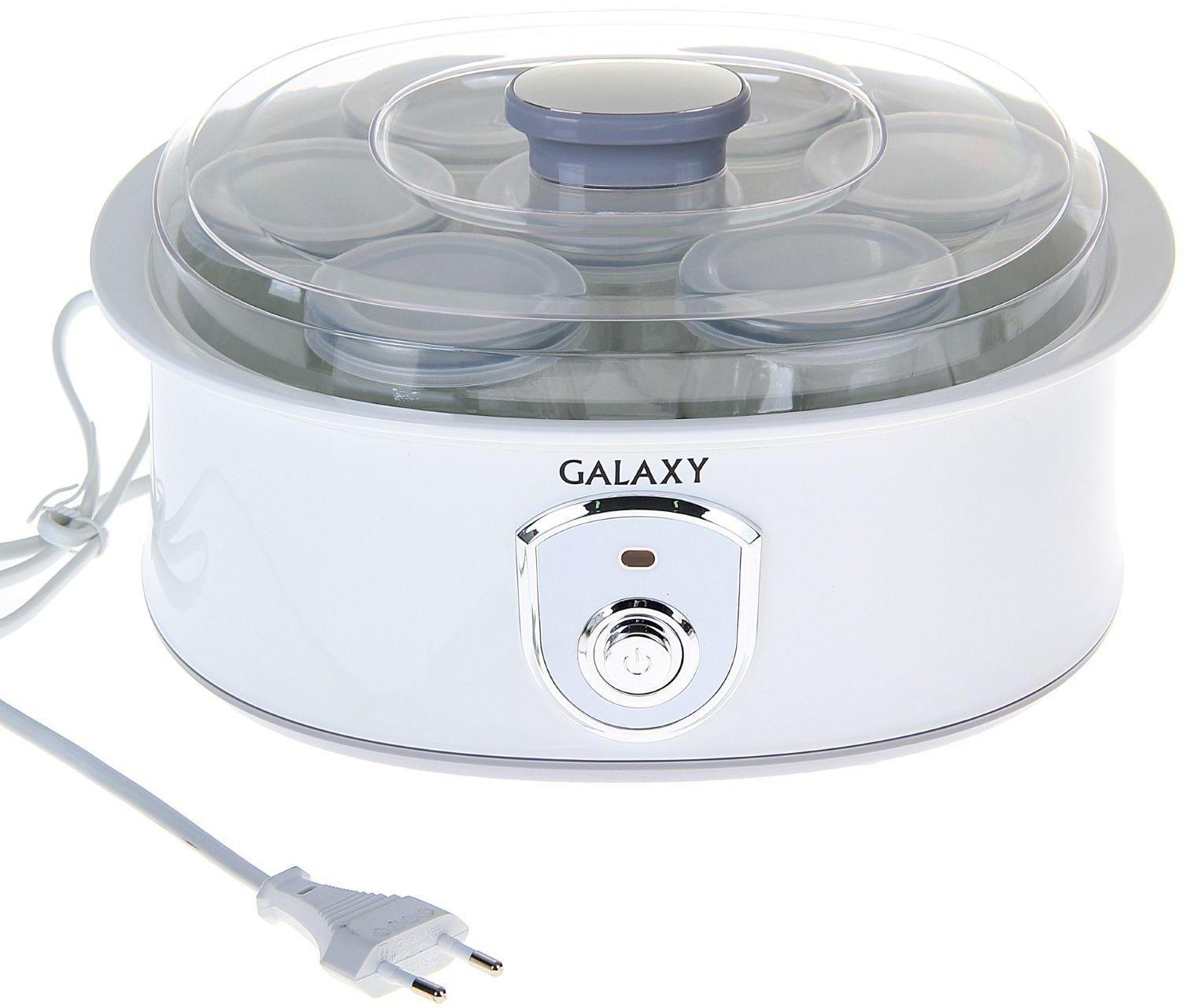 Йогуртница Galaxy GL 2690, 20 Вт, 200 мл, 7 ёмкостей, стекло, белая