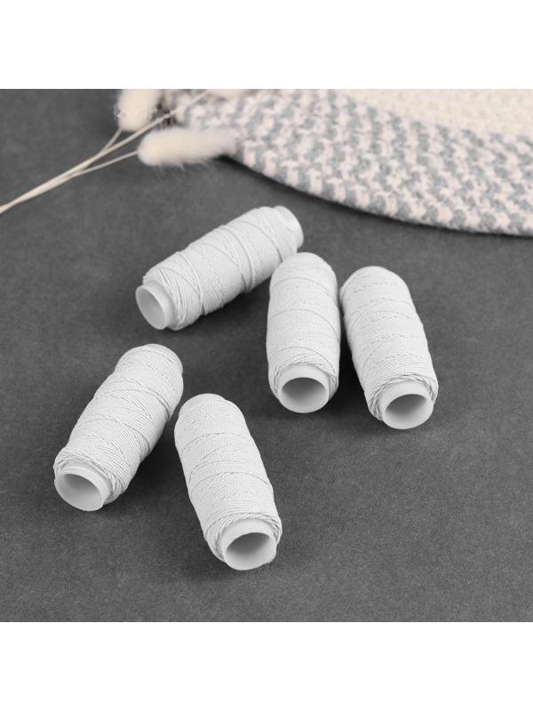 Резинки шпульные, 10 гр, 20 ± 2 м, 5 шт, цвет белый