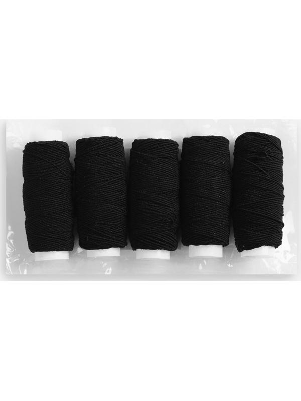 Резинки шпульные, 10 гр, 20 ± 2 м, 5 шт, цвет чёрный