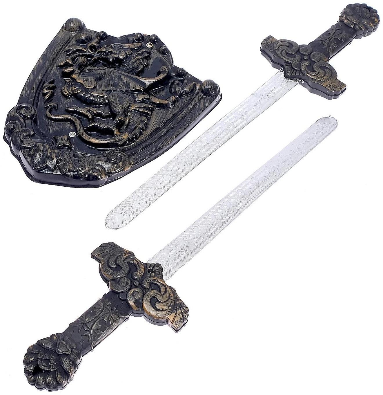 Набор оружия «Рыцарь»: 2 меча (р-р 9*2*36 см), щит (р-р 17,5*2*19 см)