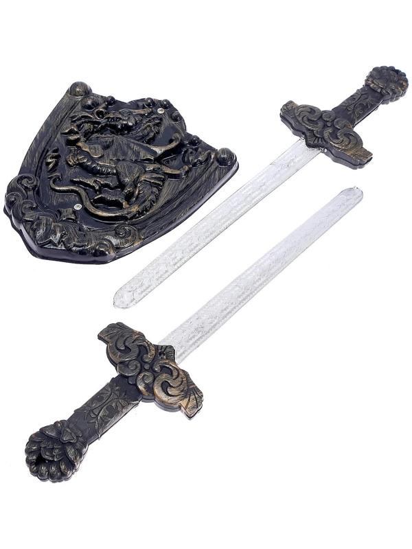 Набор оружия «Рыцарь»: 2 меча (р-р 9*2*36 см), щит (р-р 17,5*2*19 см)