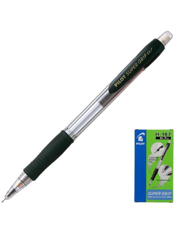Карандаш механический Pilot 0.7 мм Super Grip резиновый упор, черный