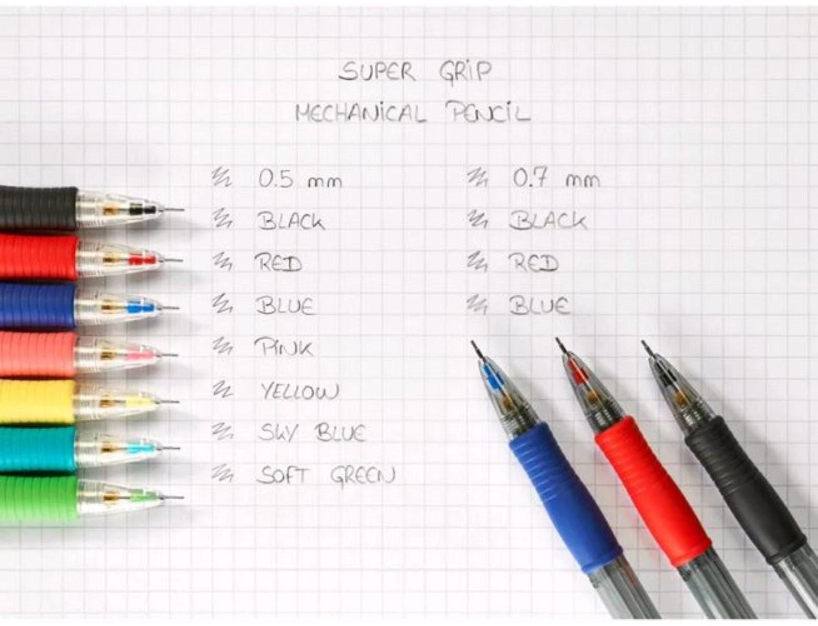 Карандаш механический 0.5 мм, Pilot Super Grip, резиновый упор, синий