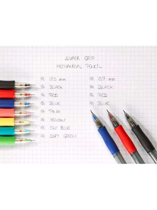 Карандаш механический 0.5 мм, Pilot Super Grip, резиновый упор, синий