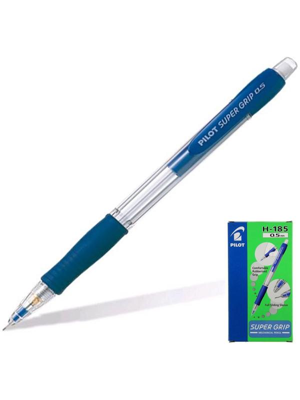 Карандаш механический 0.5 мм, Pilot Super Grip, резиновый упор, синий