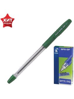 Ручка шариковая Pilot BPS-GP, резиновый упор, 0.7 мм, масляная основа, стержень зеленый BPS-GP-F