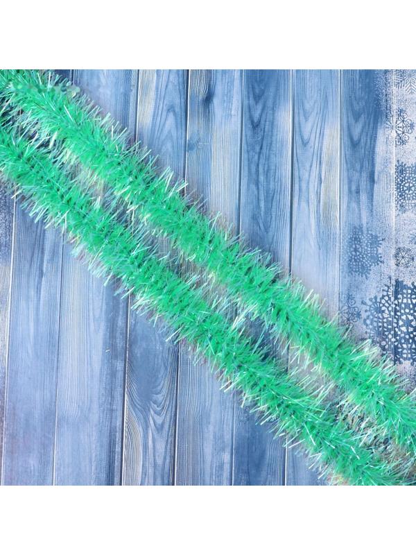 Мишура  № 24 диаметр 10 см, дл 2 м 6-ти слойная с цветными кончиками и радужной вставкой, микс 11842