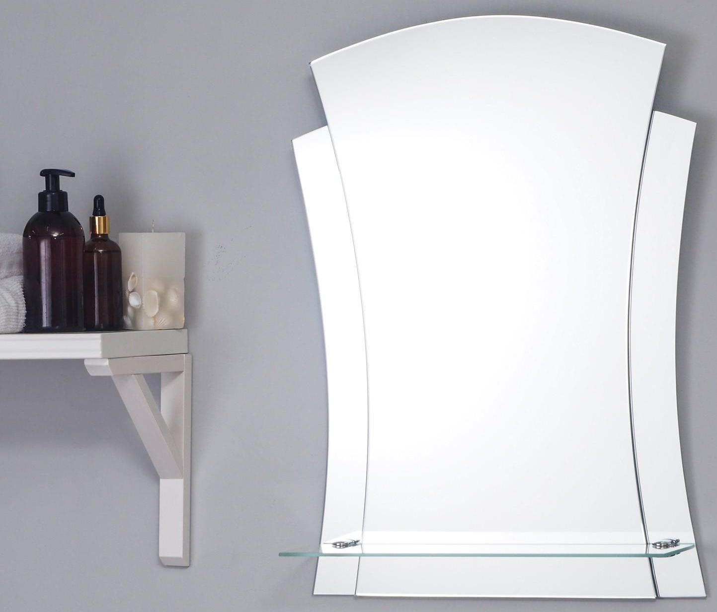 Зеркало «Лотос», настенное, с полочкой, 48×55 см