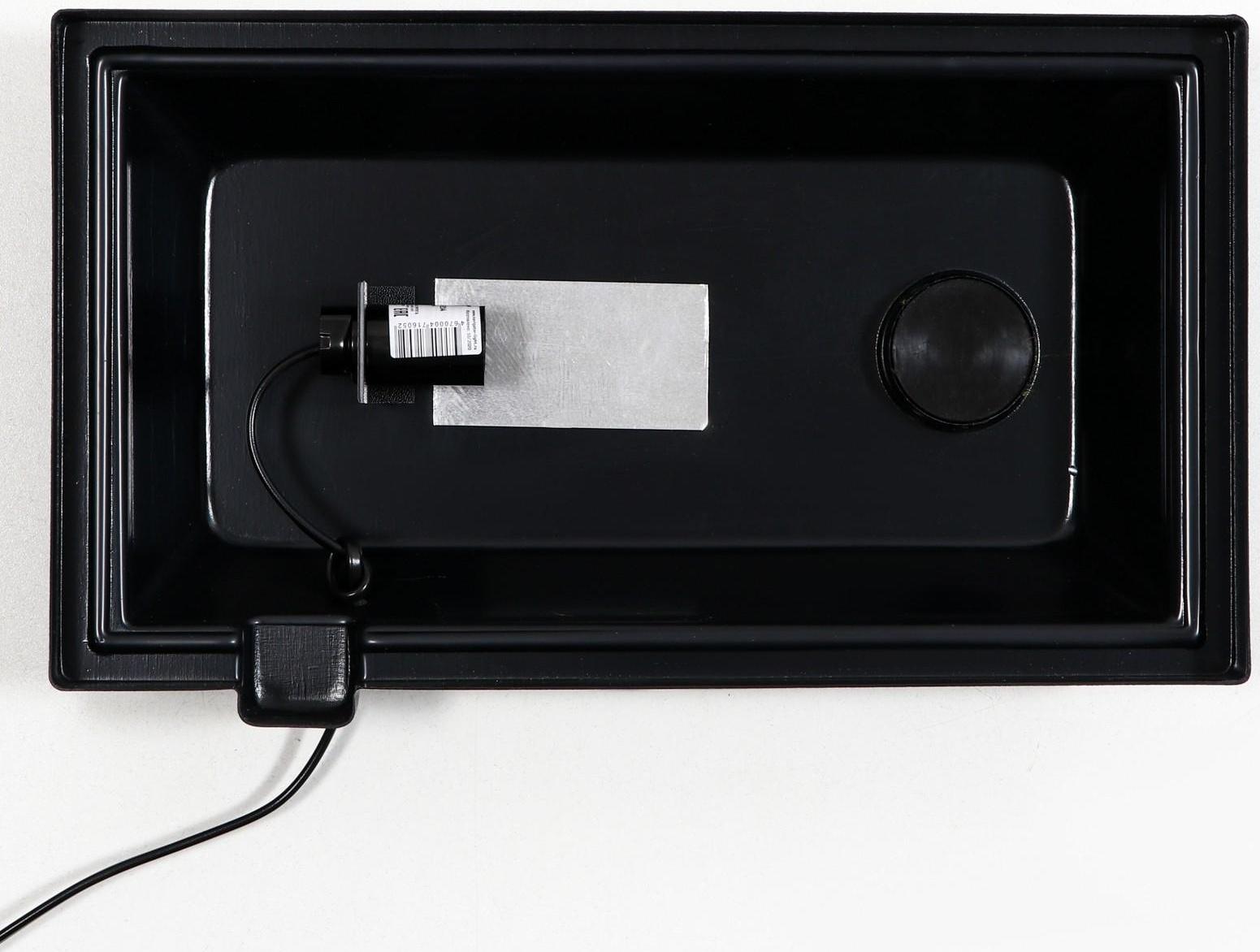 Аквариум прямоугольный с крышкой, 25 литров, 38 х 21 х 31/36 см, чёрный