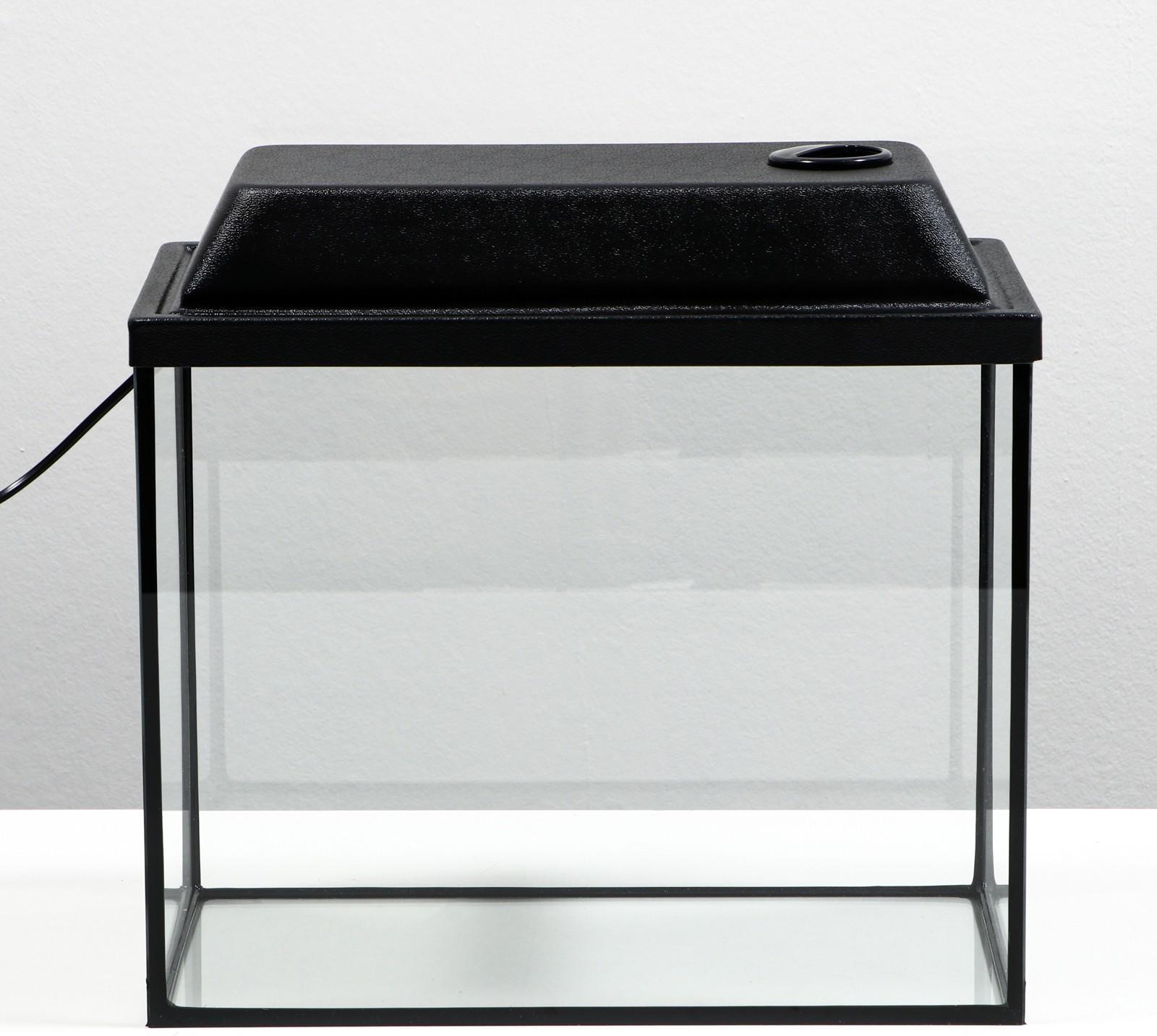 Аквариум прямоугольный с крышкой, 25 литров, 38 х 21 х 31/36 см, чёрный