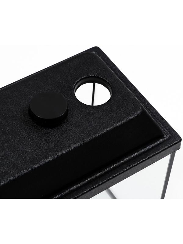 Аквариум прямоугольный с крышкой, 25 литров, 38 х 21 х 31/36 см, чёрный