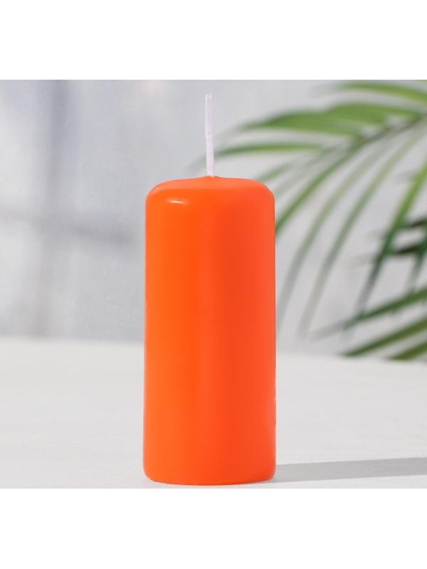 Свеча - цилиндр, 4х9 см, 11 ч, 90 г, оранжевая
