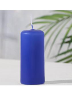 Свеча - цилиндр, 4х9 см, 11 ч, 90 г, синий