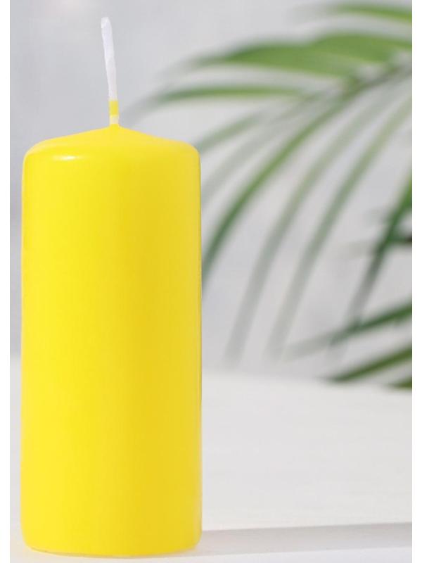 Свеча - цилиндр, 4х9 см, 11 ч, 90 г, желтая