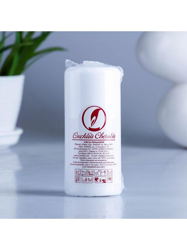 Свеча - цилиндр, 5х11,5 см, 25 ч, 175 г, белая