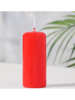 Свеча - цилиндр, 4х9 см, 11 ч, 90 г, красная