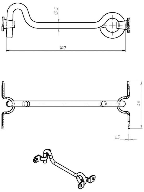Крючок ветровой КР-100, покрытие цинк