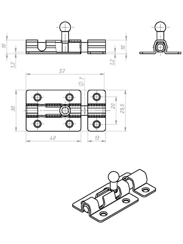 Задвижка накладная ЗТ-4, покрытие цинк