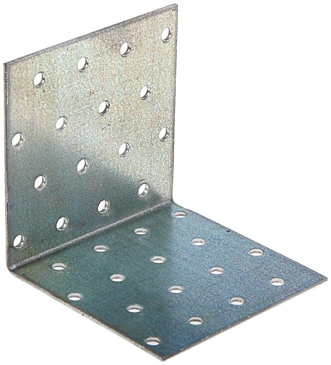 Уголок крепёжный, 80х80х80х2 мм, цинк, в упаковке 25 шт.