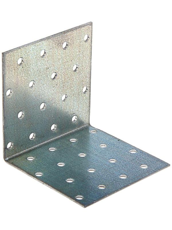 Уголок крепёжный, 80х80х80х2 мм, цинк, в упаковке 25 шт.