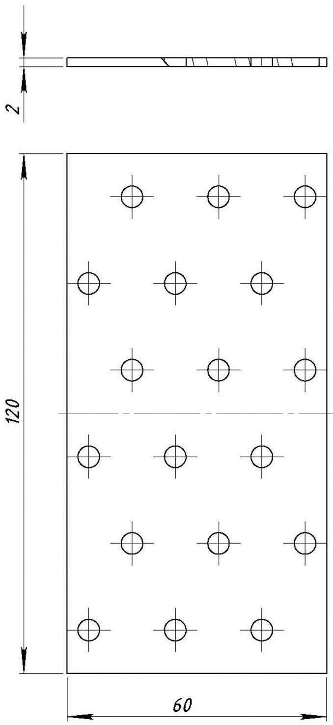 Пластина крепёжная, 60х120х2 мм, цинк, в упаковке 50 шт.