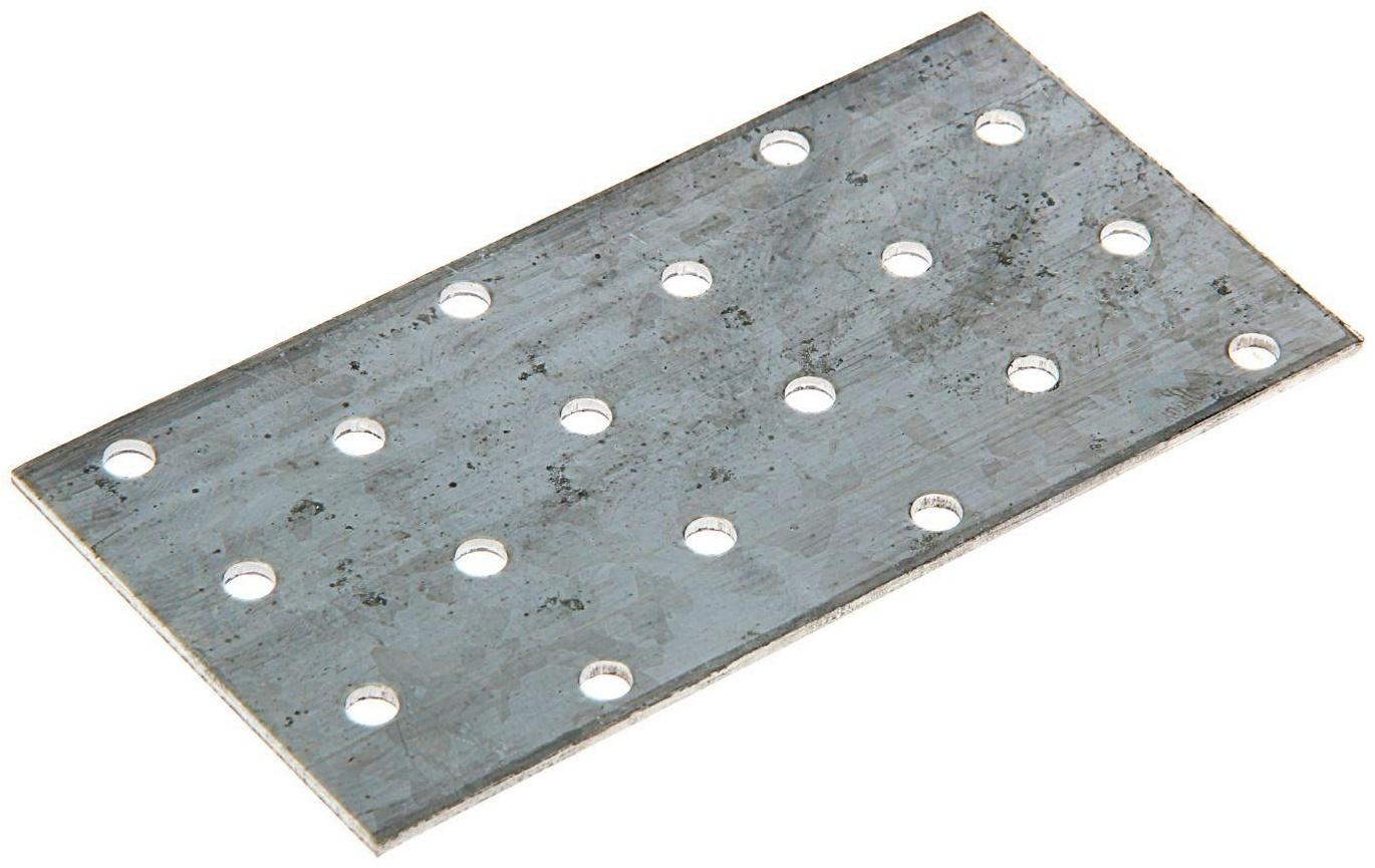 Пластина крепёжная, 60х120х2 мм, цинк, в упаковке 50 шт.