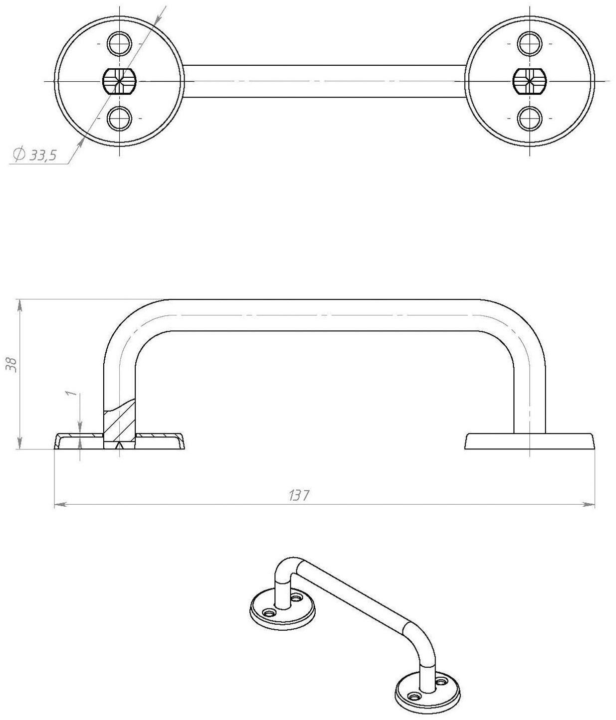 Ручка-скоба РС-100-3, покрытие цинк