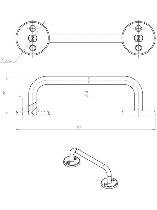 Ручка-скоба РС 80-3, покрытие цинк