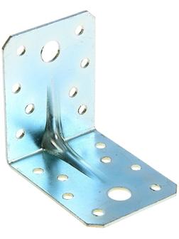 Уголок крепёжный усиленный 70х70х55х2 мм, оцинкованный , в упаковке 40 шт