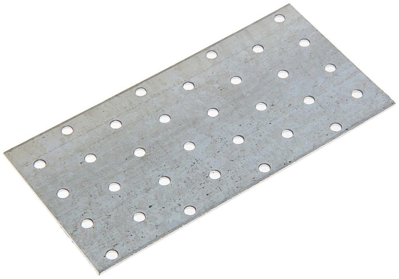 Пластина крепёжная, 80 х 160 х 2 мм, оцинкованная