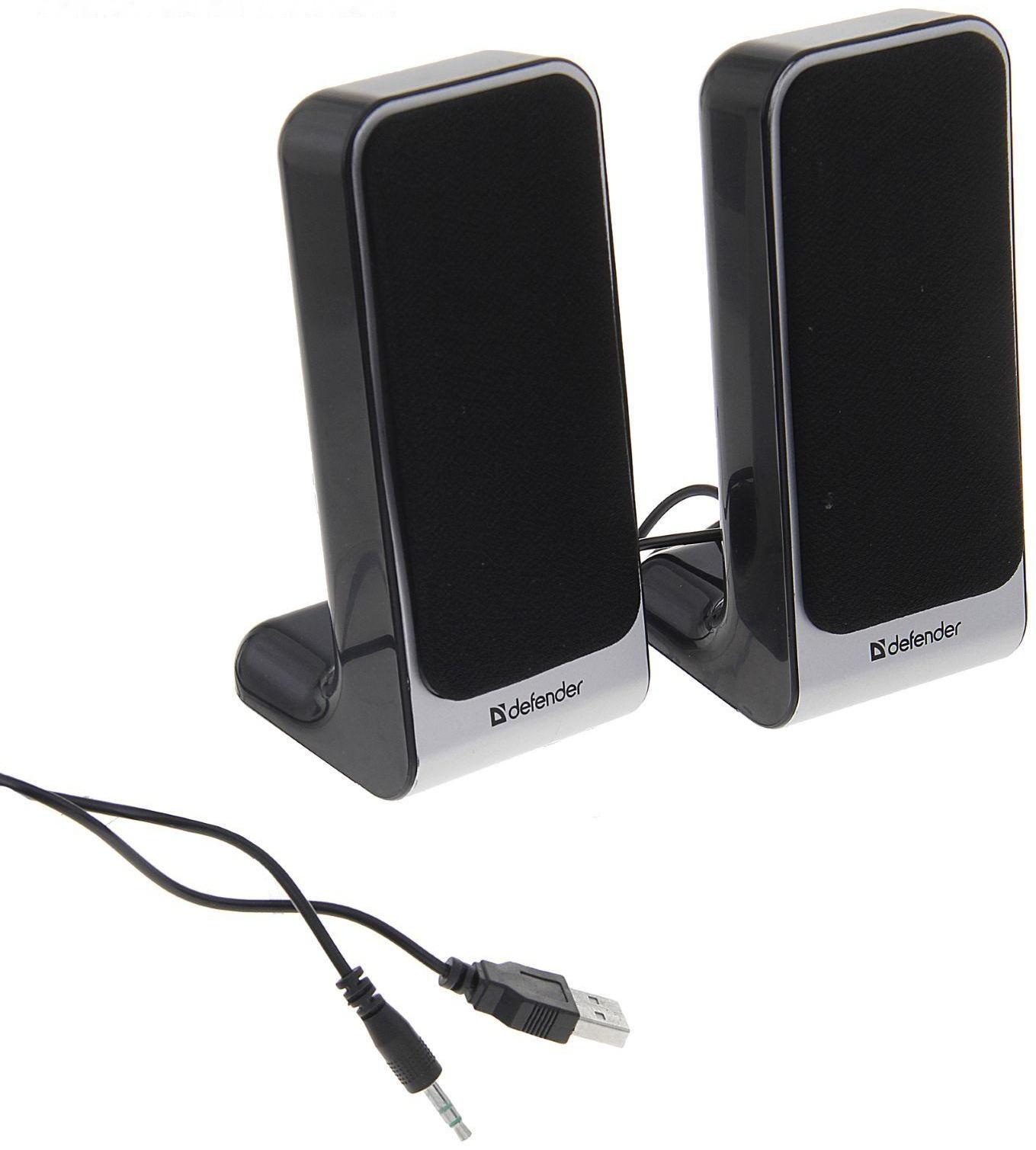 Компьютерные колонки 2.0 DEFENDER SPK-225, 2х2Вт, USB, черно-серые