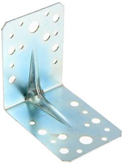 Уголок крепёжный усиленный 90 х 90 х 65 х 2 мм, оцинкованный