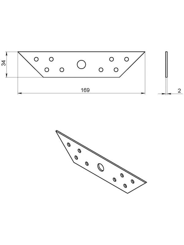 Косынка большая, оцинкованная
