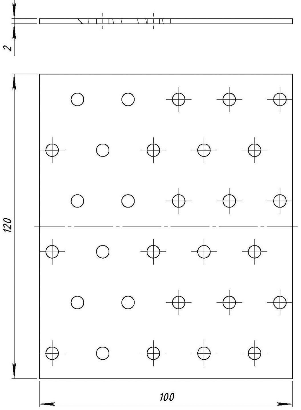 Пластина крепёжная, 100х120х2 мм,упаковка 30 шт. цинк