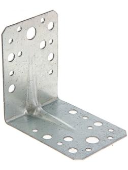 Уголок крепёжный усиленный 90 х 90 х 65 х 2 мм, ГОЦ, крупная фасовка