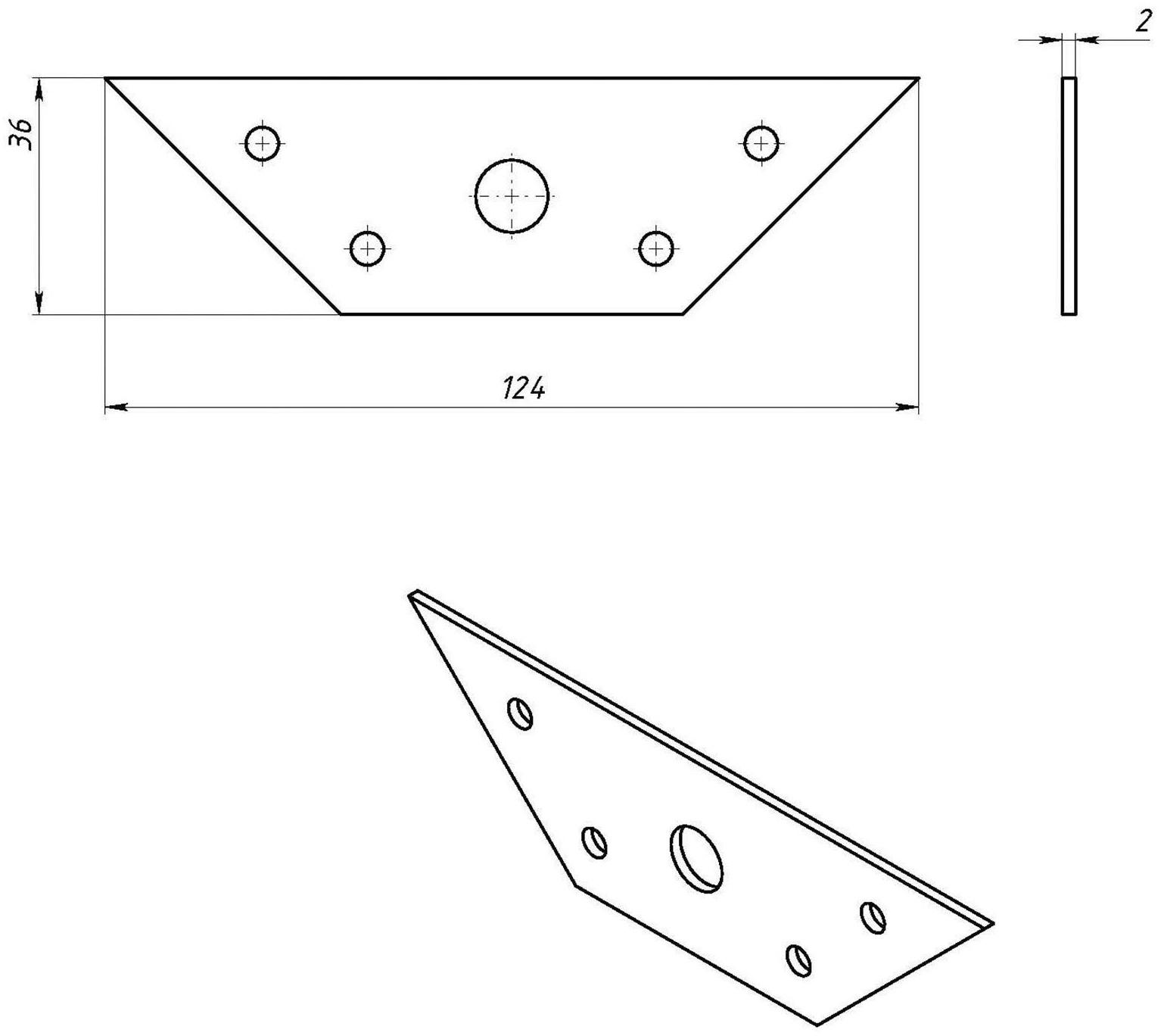 Косынка малая, оцинкованная , 150 шт